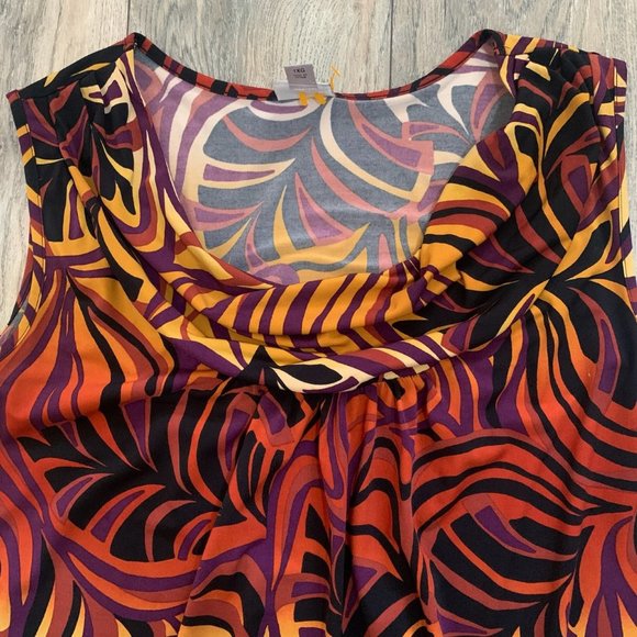 WORTHINGTON WOMEN'S STRETCH BANDED BOTTOM SLEEVELESS DRAPE NECKLINE SHIRT 1X-EUC - Picture 2 of 7